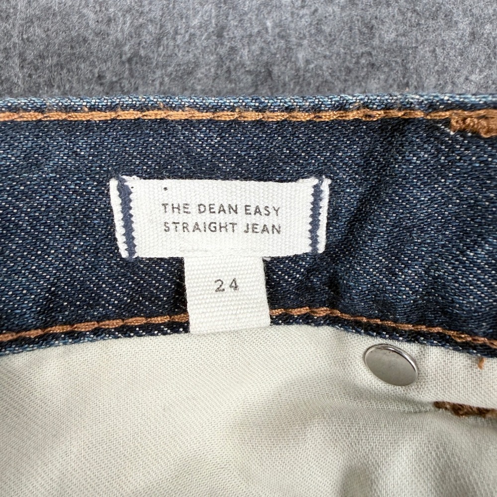 Madewell The Dean Easy Straight Jean Dark Indigo Wash Button Fly Size 24 - Picture 4 of 14